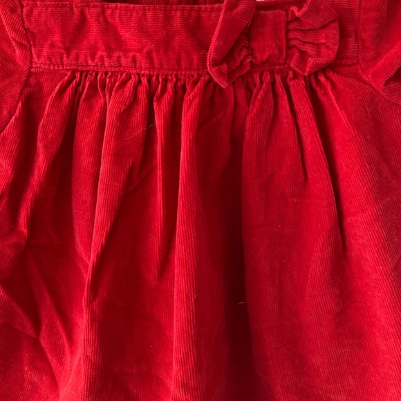 Baby Gap Baby Girl Red Short Sleeved Corduroy Dress - Picture 3 of 4